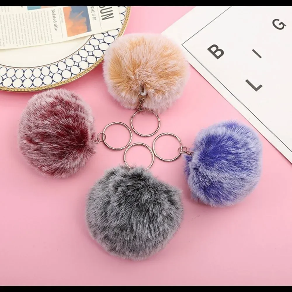 Fuzzy RED Pom-Pom Keychain-Large